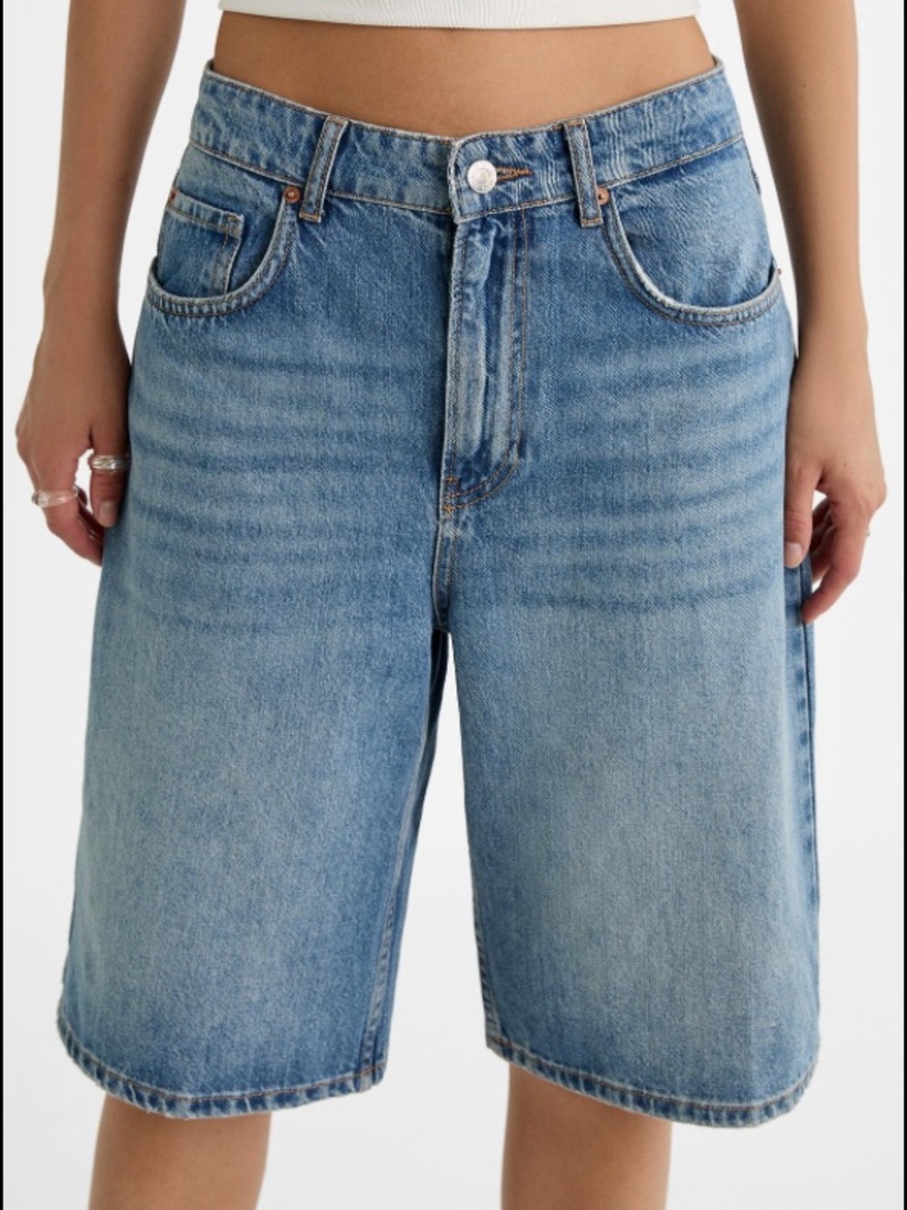 refuge Light Blue Denim Bermuda Shorts